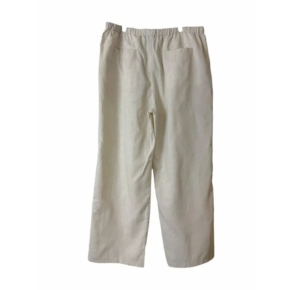 COOFANDY Men's Cotton Blend Drawstring Pants XXL Straight Leg Natural Relaxed